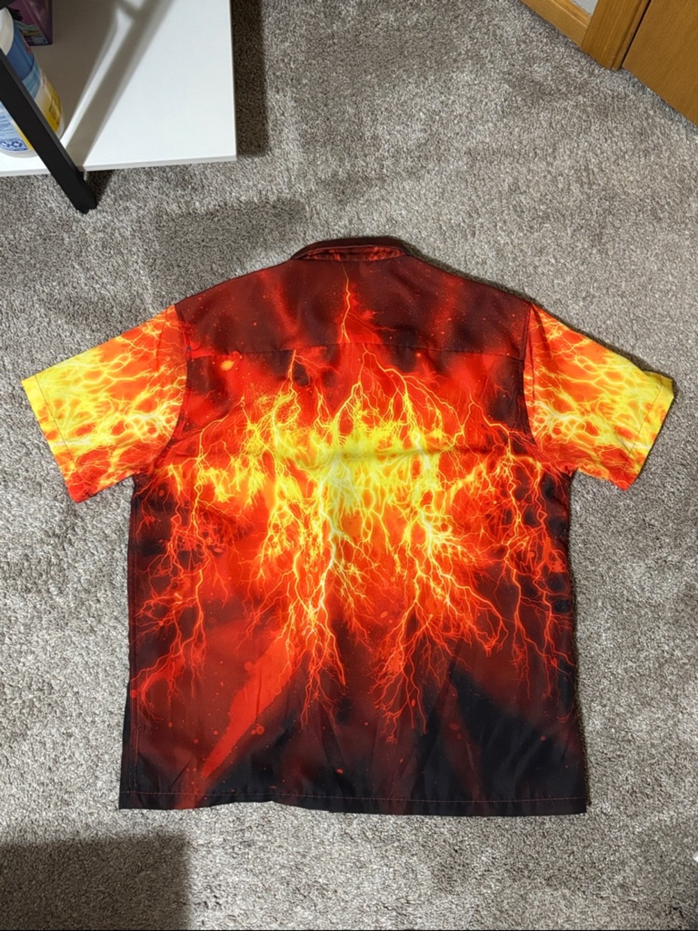 Dragon Ball Z Graphic Button-Up Shirt - Fiery Orange Red - Picture 2 of 2